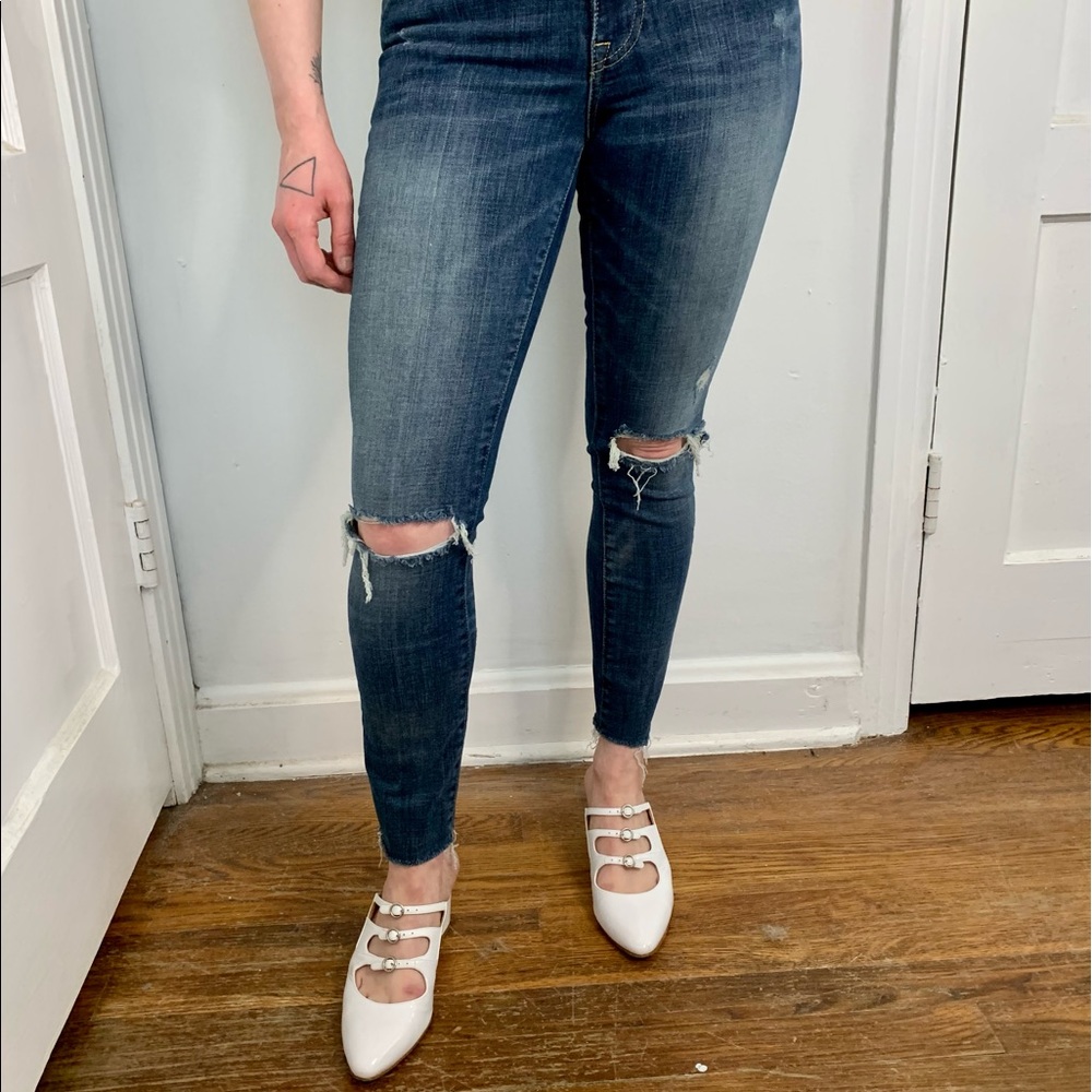 ABLE Ripped Knee High Rise Skinny Jeans - Picture 4 of 8